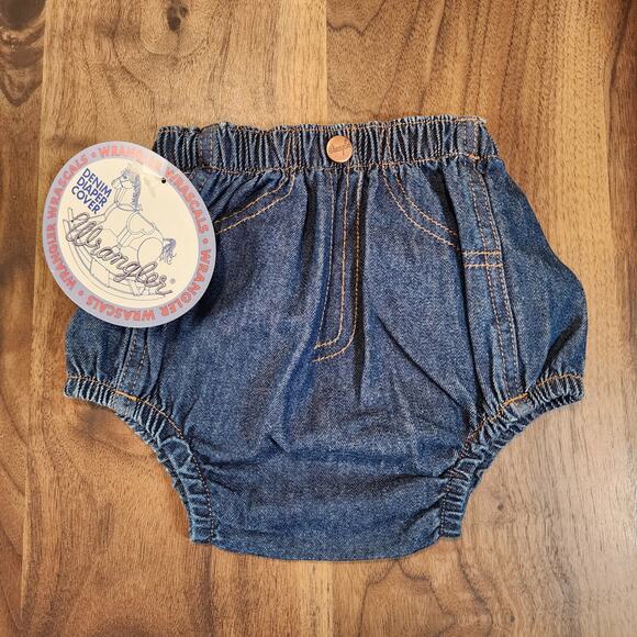 Wrangler Washed Indigo Jean Diaper Cover 6 Months NWT - Picture 1 of 4